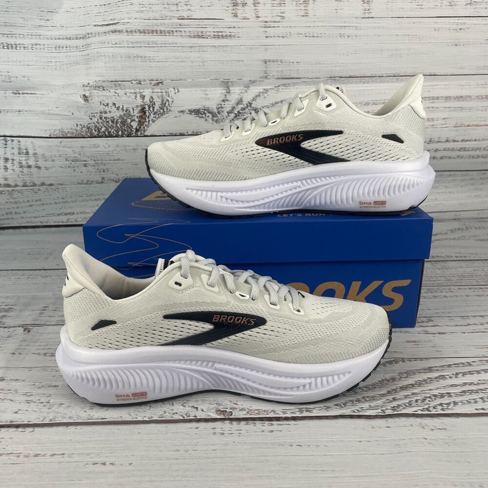 Brooks Ghost 18 Womens Sz 7.5B Running Shoes White Black Rose Gold - Picture 2 of 11